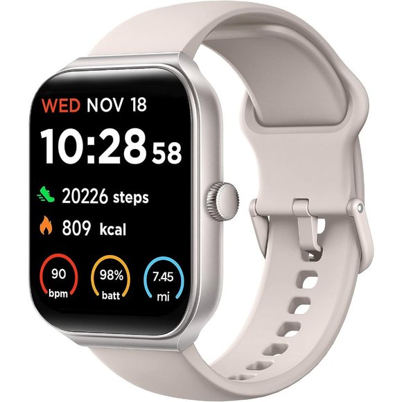 1.95" Biege Waterproof Fitness Tracker Smart Watch - Picture 1 of 3